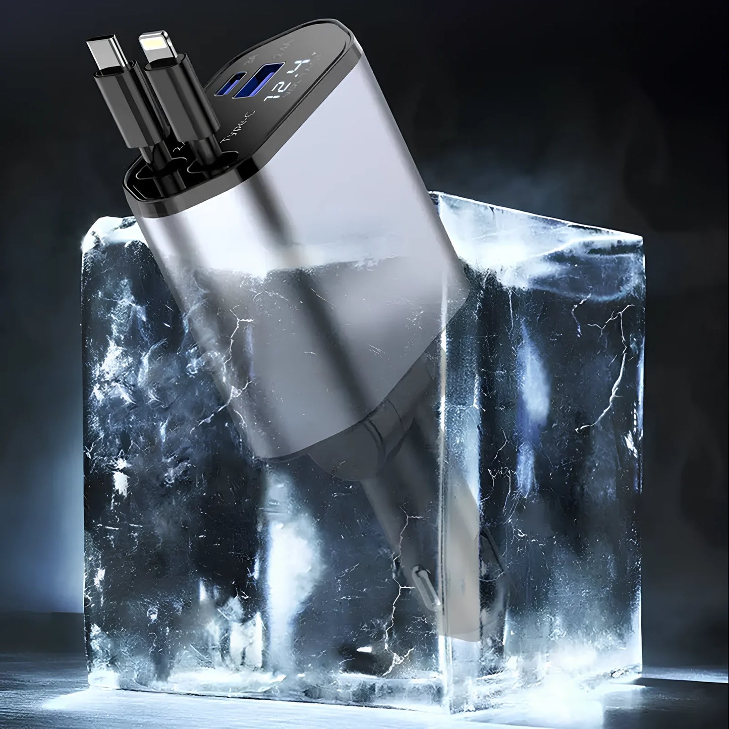 Retractable 120W 4-Port Car Fast Charger