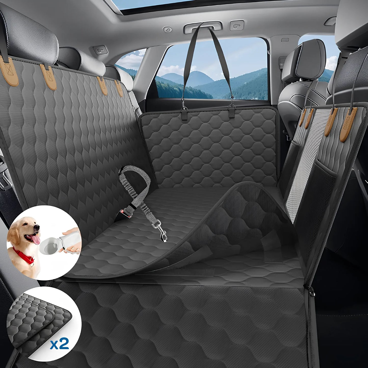 6-in-1 Waterproof Dog Car Seat Cover